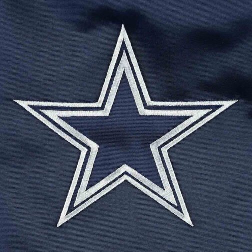 The Pick and Roll Dallas Cowboys Navy Blue Satin Jacket - Image 4