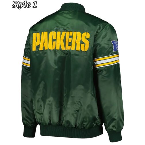 Green Bay Packers The Pick and Roll Satin Jacket - Image 3