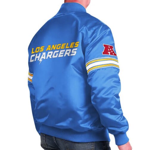 The Pick and Roll LA Chargers Satin Powder Blue Jacket - Image 5