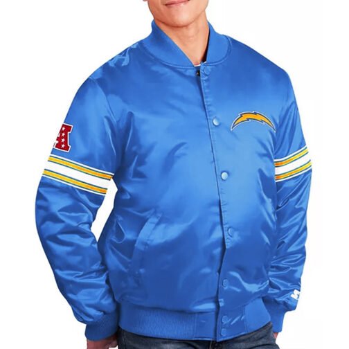 The Pick and Roll LA Chargers Satin Powder Blue Jacket - Image 4