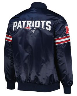 The Pick and Roll New England Patriots Navy Blue Satin Jacket