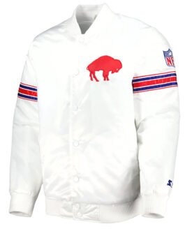 Buffalo Bills The Power Forward White Satin Jacket