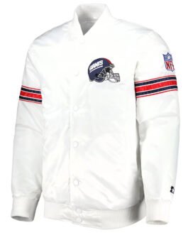 NY Giants The Power Forward White Satin Jacket