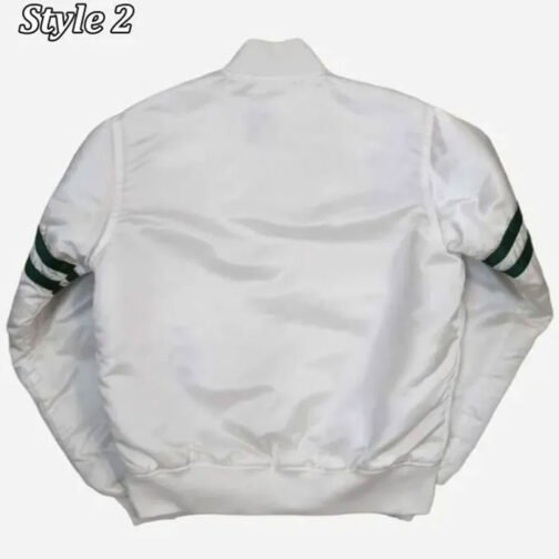NY Jets The Power Forward White Satin Jacket - Image 4