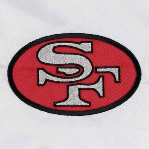 The Power Forward San Francisco 49ers White Satin Jacket - Image 6