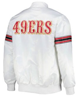 The Power Forward San Francisco 49ers White Satin Jacket