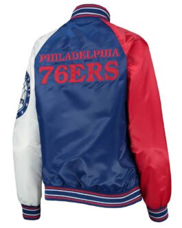 The Prospect Philadelphia 76ers Royal/Red Satin Jacket