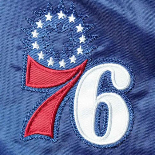 The Prospect Philadelphia 76ers Royal/Red Satin Jacket - Image 4
