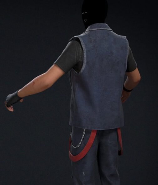 The Punk Rocker Call of Duty Blue Denim Vest - Image 2