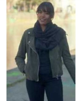 The Recruit Alexandra Petrachuk Green Suede Leather Jacket