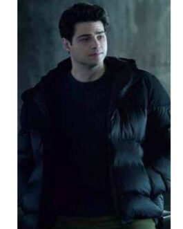 The Recruit Noah Centineo Black Down Hooded Jacket