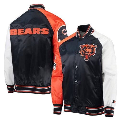 The Reliever Chicago Bears Satin Blue Jacket - Image 3