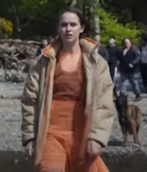 The Rising Clara Rugaard Puffer Brown Jacket - Image 4