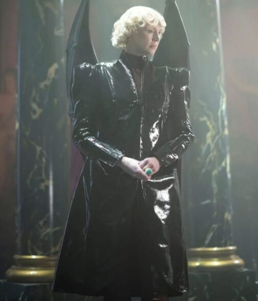 Gwendoline Christie Lucifer Black Leather Coat - Image 4