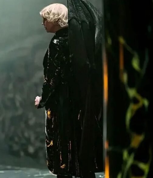 Gwendoline Christie Lucifer Black Leather Coat - Image 8