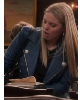 Renee Rapp The Sex Lives of College Girls S02 Moto Blue Leather Jacket