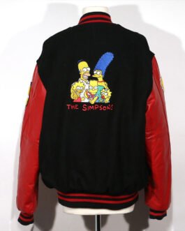 The Simpsons Black and Red Varsity Jacket