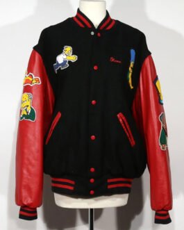 The Simpsons Black and Red Varsity Jacket