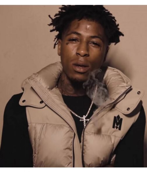 The Story of O.J. YoungBoy Never Broke Again Puffer White Hooded Vest - Image 9