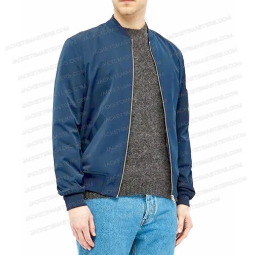The Terminal List Chris Pratt Blue Bomber Jacket - Image 5
