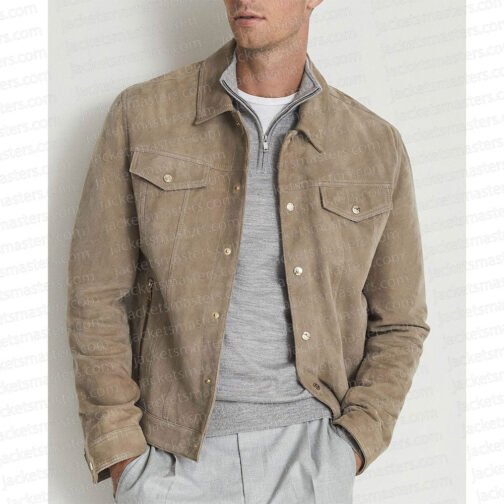The Terminal List Marco Rodríguez Suede Trucker Jacket - Image 3