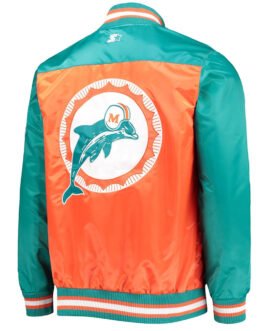 Orange The Tradition II Miami Dolphins Satin Jacket