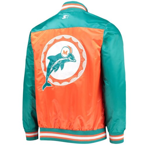 Orange The Tradition II Miami Dolphins Satin Jacket - Image 2