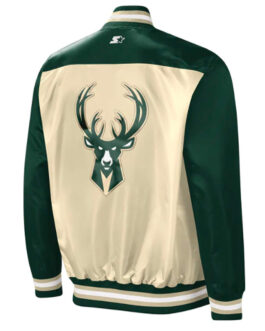 The Tradition II Milwaukee Bucks Green/Cream Satin Jacket