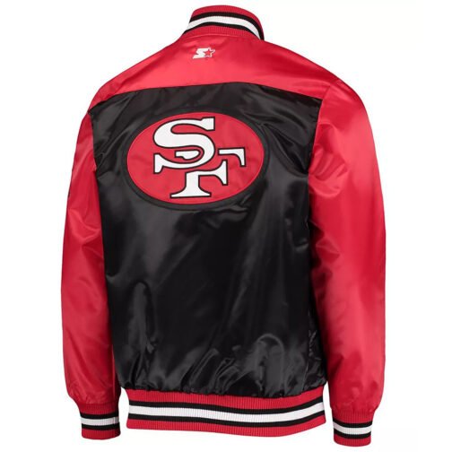 The Tradition II San Francisco 49ers Black and Red Satin Jacket - Image 2