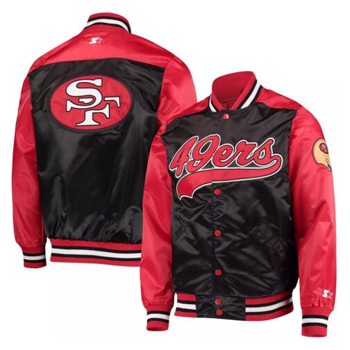 The Tradition II San Francisco 49ers Black and Red Satin Jacket - Image 3