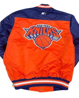 The Tradition II Team NY Knicks Orange/Blue Satin Jacket