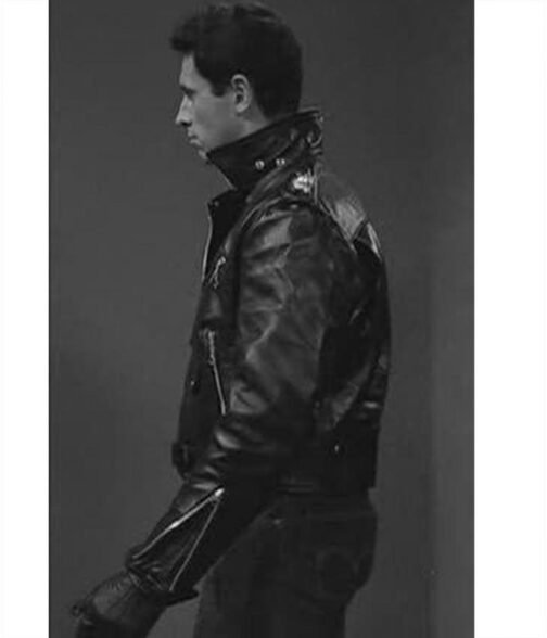 Narrator The Twilight Zone Motorcycle Black Leather Jacket - Image 6