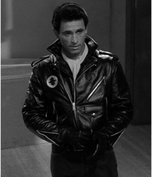 Narrator The Twilight Zone Motorcycle Black Leather Jacket - Image 4