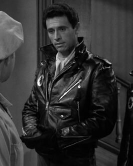 Narrator The Twilight Zone Motorcycle Black Leather Jacket