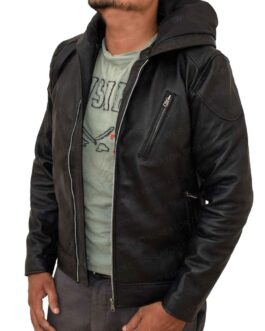 The Umbrella Academy Justin H. Min Leather Hooded Jacket