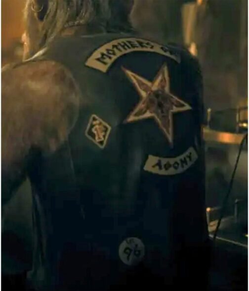 Pogo The Umbrella Academy S03 Biker Black Leather Vest - Image 4