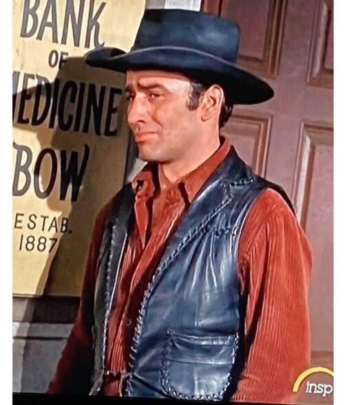 James Drury The Virginian Cowboy Leather Vest - Image 14