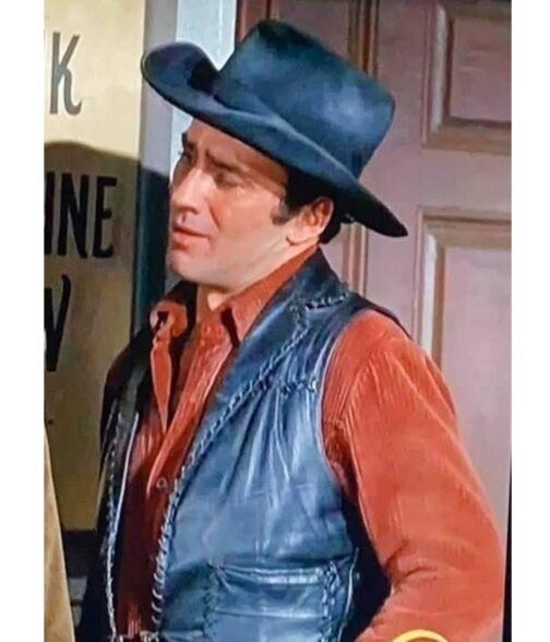 James Drury The Virginian Cowboy Leather Vest - Image 10