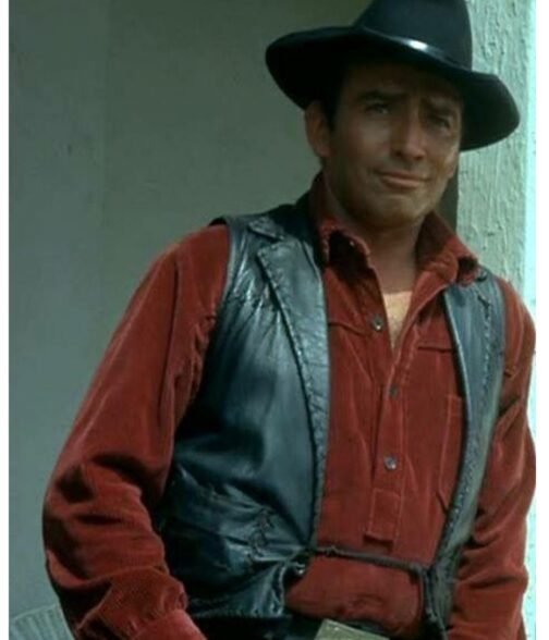 James Drury The Virginian Cowboy Leather Vest - Image 16