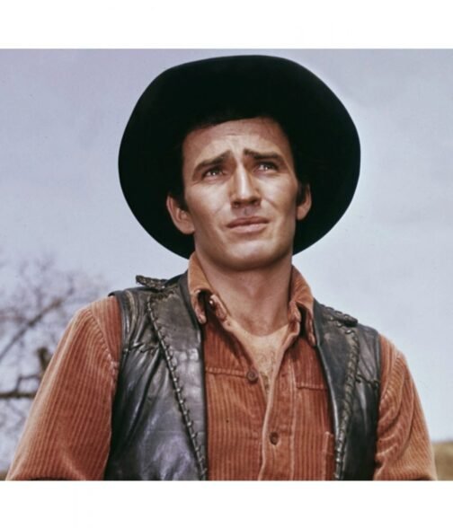 James Drury The Virginian Cowboy Leather Vest - Image 15