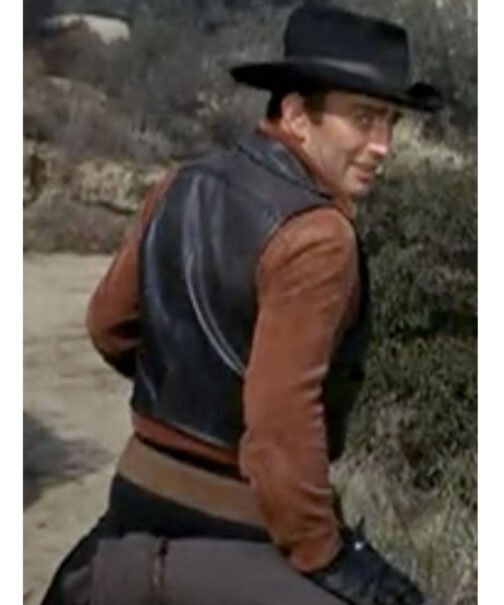 James Drury The Virginian Cowboy Leather Vest - Image 11