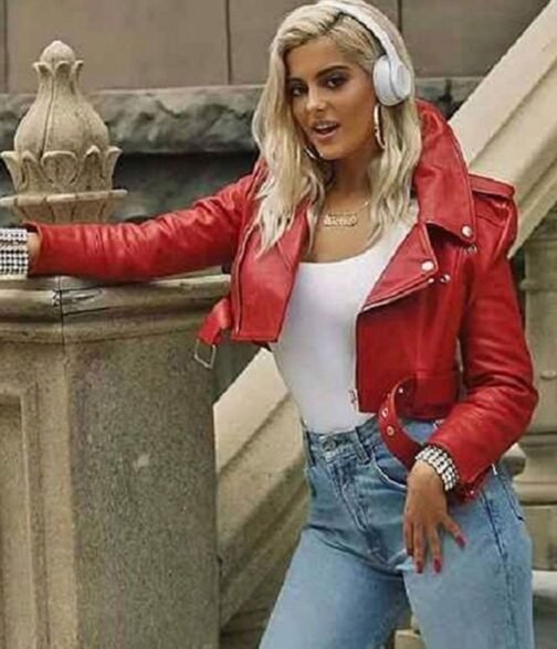 Bebe Rexha The Way I Are Cropped Leather Jacket - Image 8