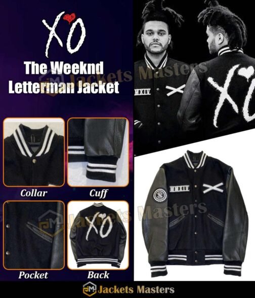 XO Tour Award The Weeknd Varsity Jacket - Image 9