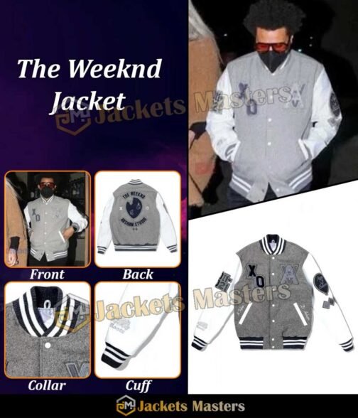 XO The Weeknd HOB 10 Year Letterman White/Grey Jacket - Image 13