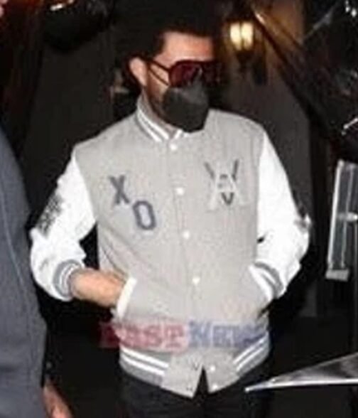 XO The Weeknd HOB 10 Year Letterman White/Grey Jacket - Image 12
