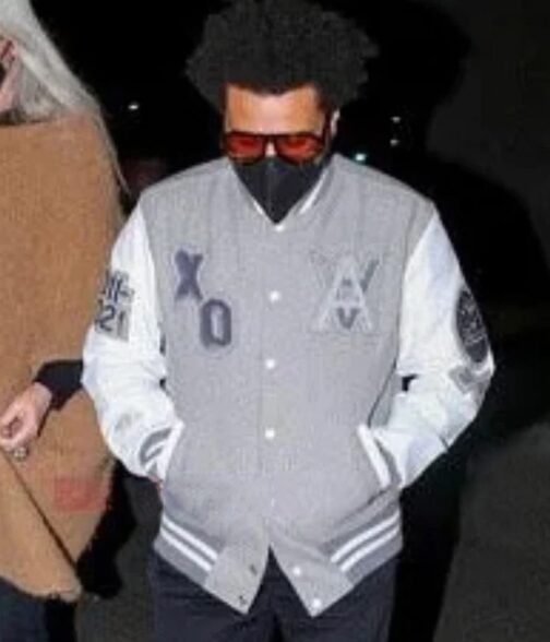 XO The Weeknd HOB 10 Year Letterman White/Grey Jacket - Image 2
