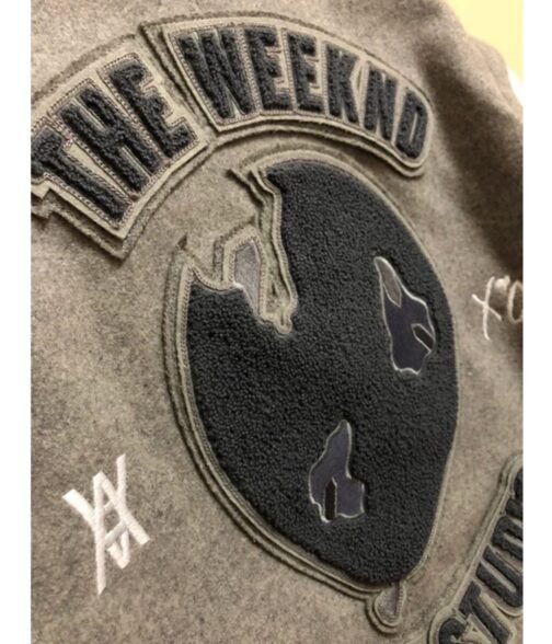 XO The Weeknd HOB 10 Year Letterman White/Grey Jacket - Image 7