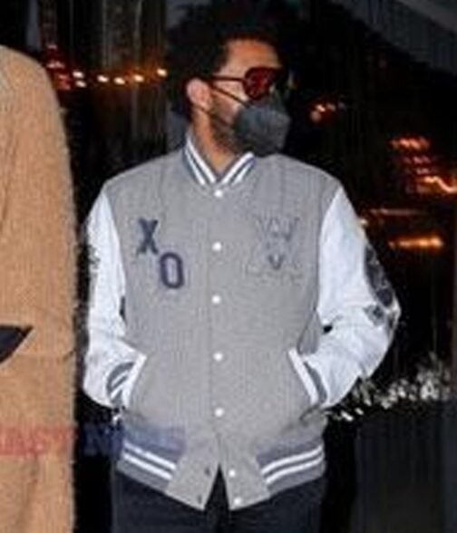 XO The Weeknd HOB 10 Year Letterman White/Grey Jacket - Image 11