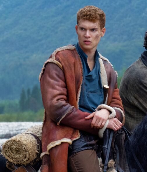 Josha Stradowski The Wheel of Time Brown Leather Coat - Image 5