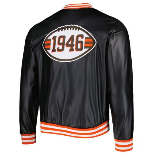 The Wild Collective Cleveland Browns Metallic Black Jacket - Image 2